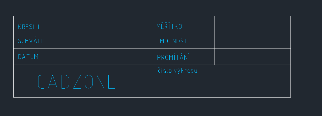 Postup tvorby vlastného razítka v ZWCAD MFG - nakreslení razítka