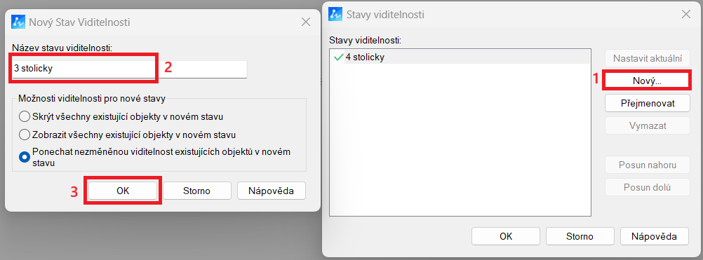 Dynamické bloky - viditeľnosť, krok 5