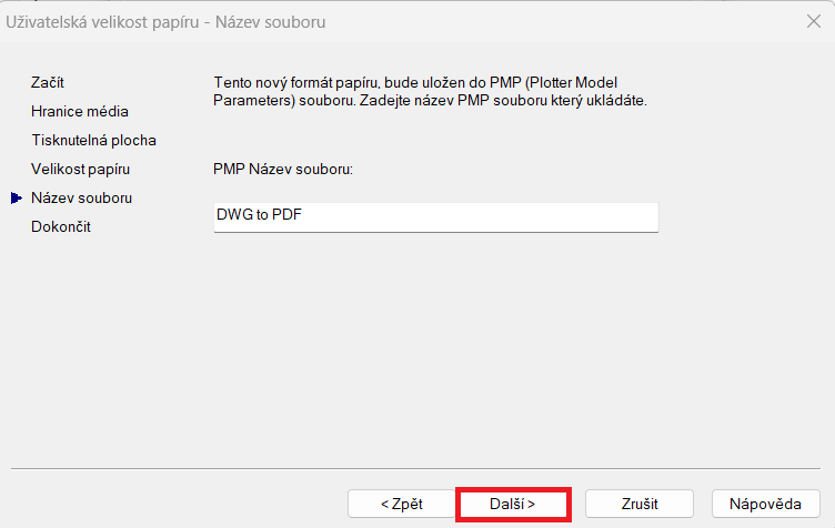 Tlač vlastného formátu - krok 5