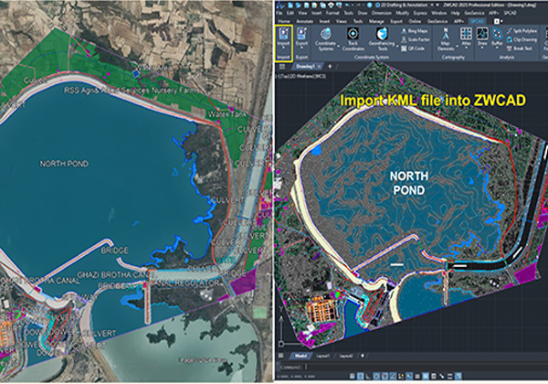 Import súboru KML do ZWCADu