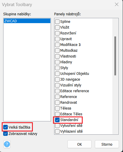 Zväčšenie ikon v ZWCAD - krok 3